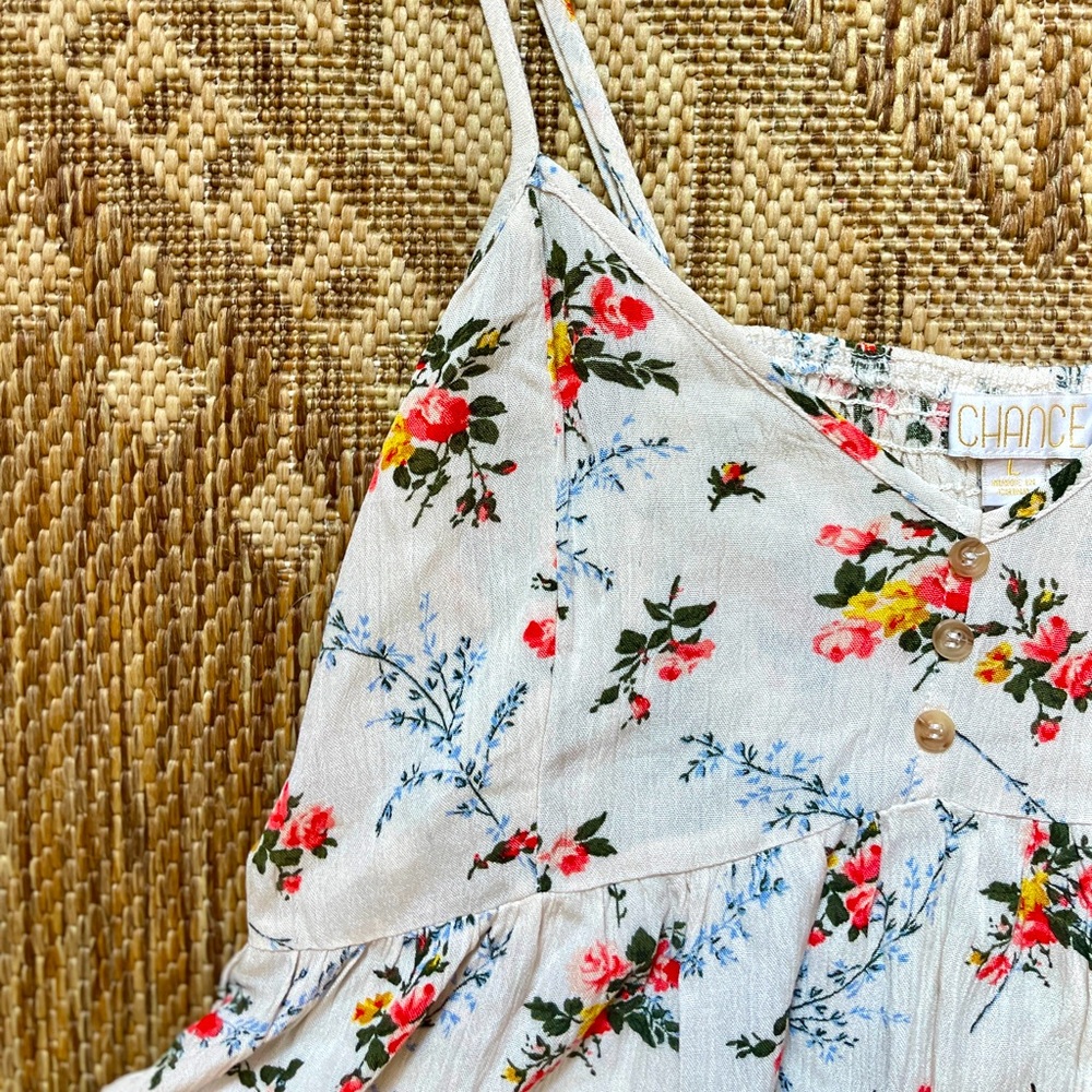 Floral Tank Top | Free People Vibes | Like New | Size Large